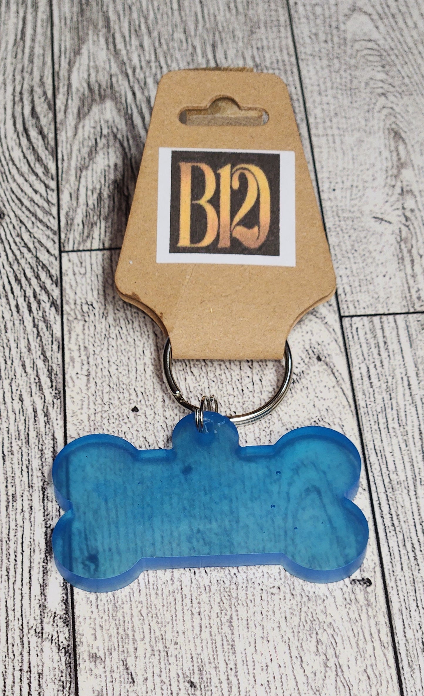Blue Dog Bone Keychain