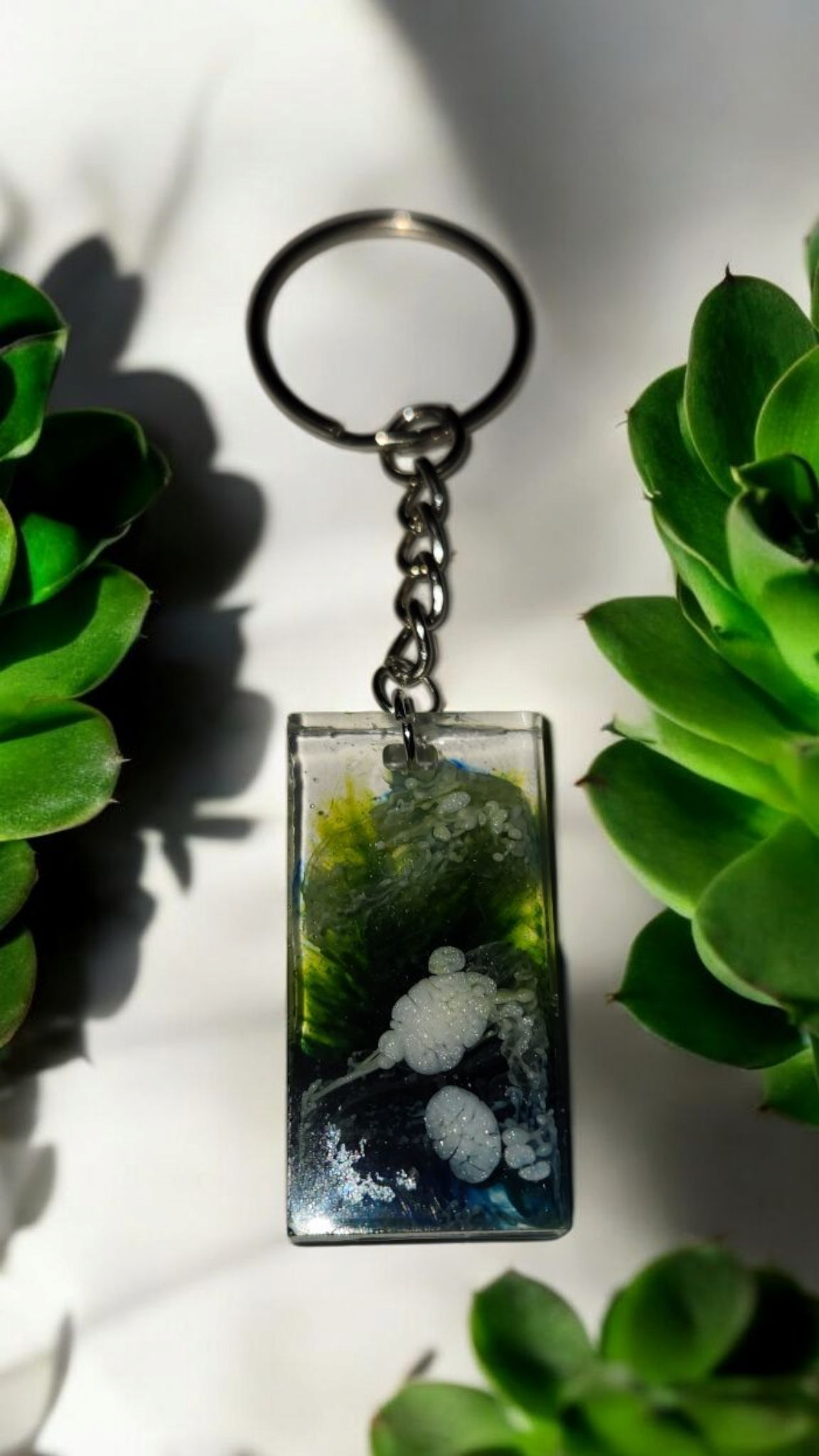 Abstract Seascape Keychain