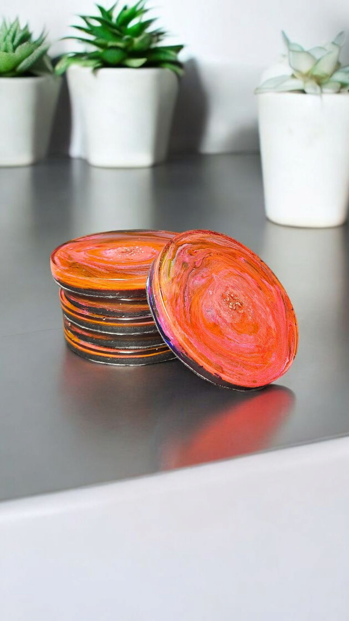 Red Bloom Coasters