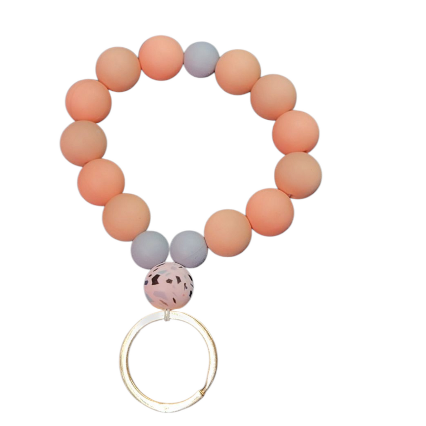 Silicone Beaded Wristlet Keychain (Click for Options)
