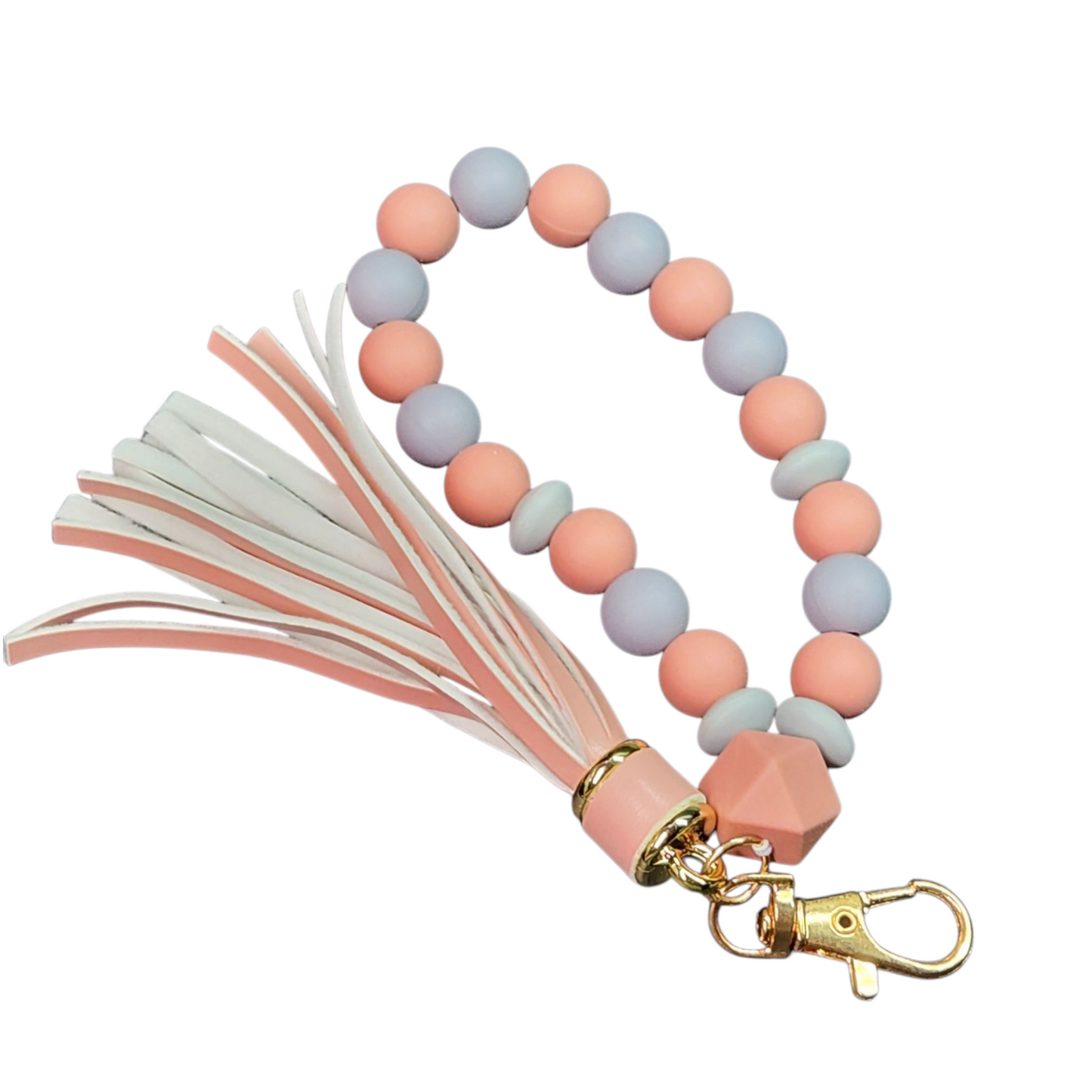 Silicone Beaded Wristlet Keychain (Click for Options)