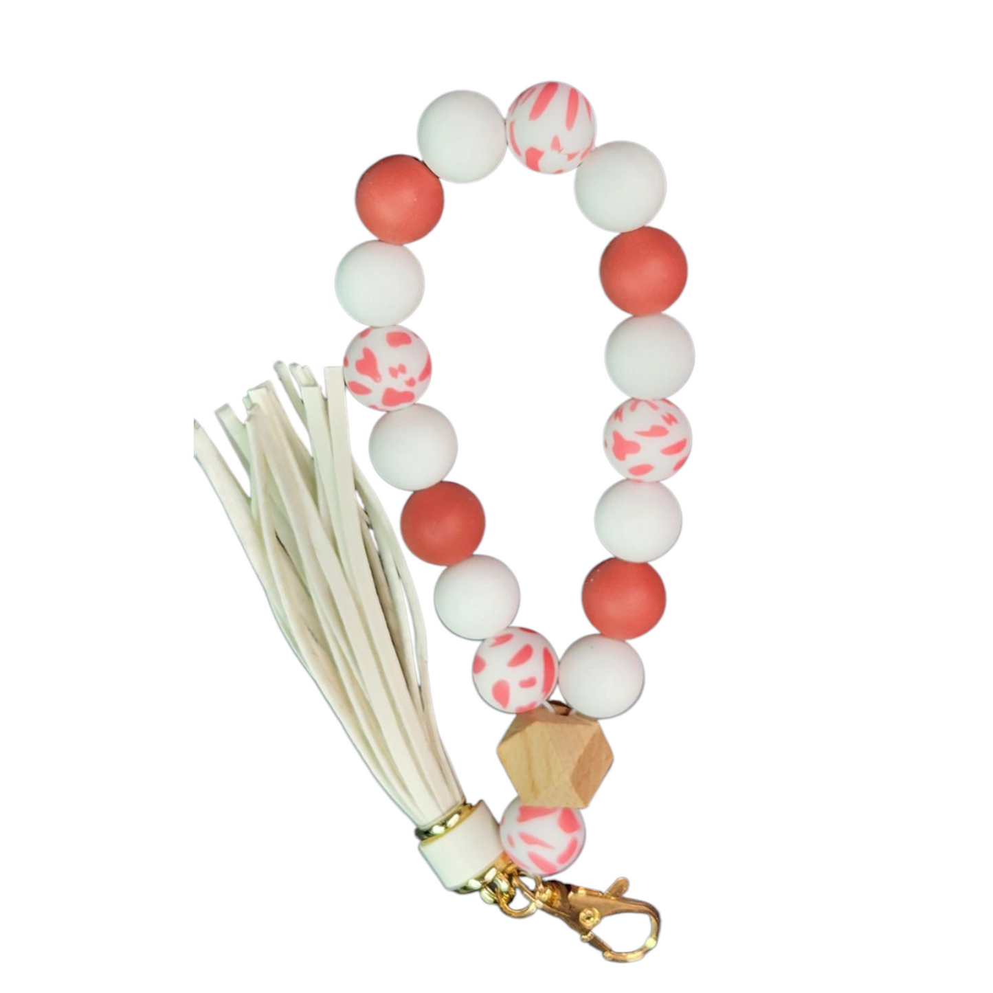 Silicone Beaded Wristlet Keychain (Click for Options)