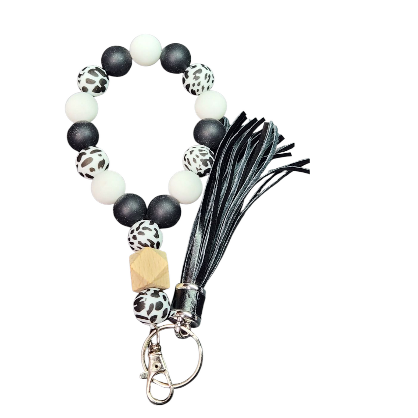 Silicone Beaded Wristlet Keychain (Click for Options)