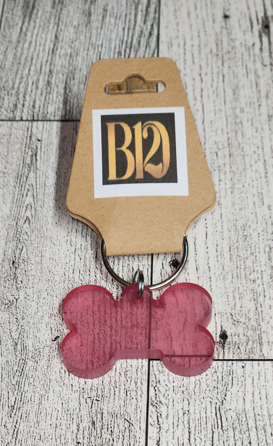 Pink Dog Bone Keychain
