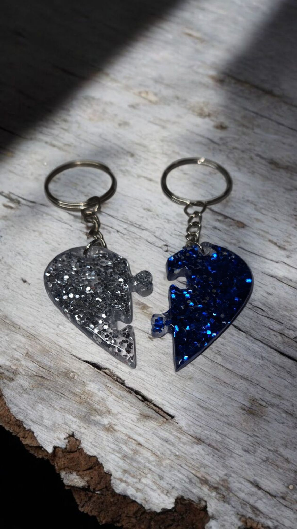 Heart Puzzle Pieces Keychain