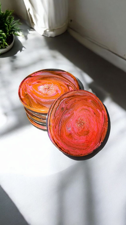 Red Bloom Coasters