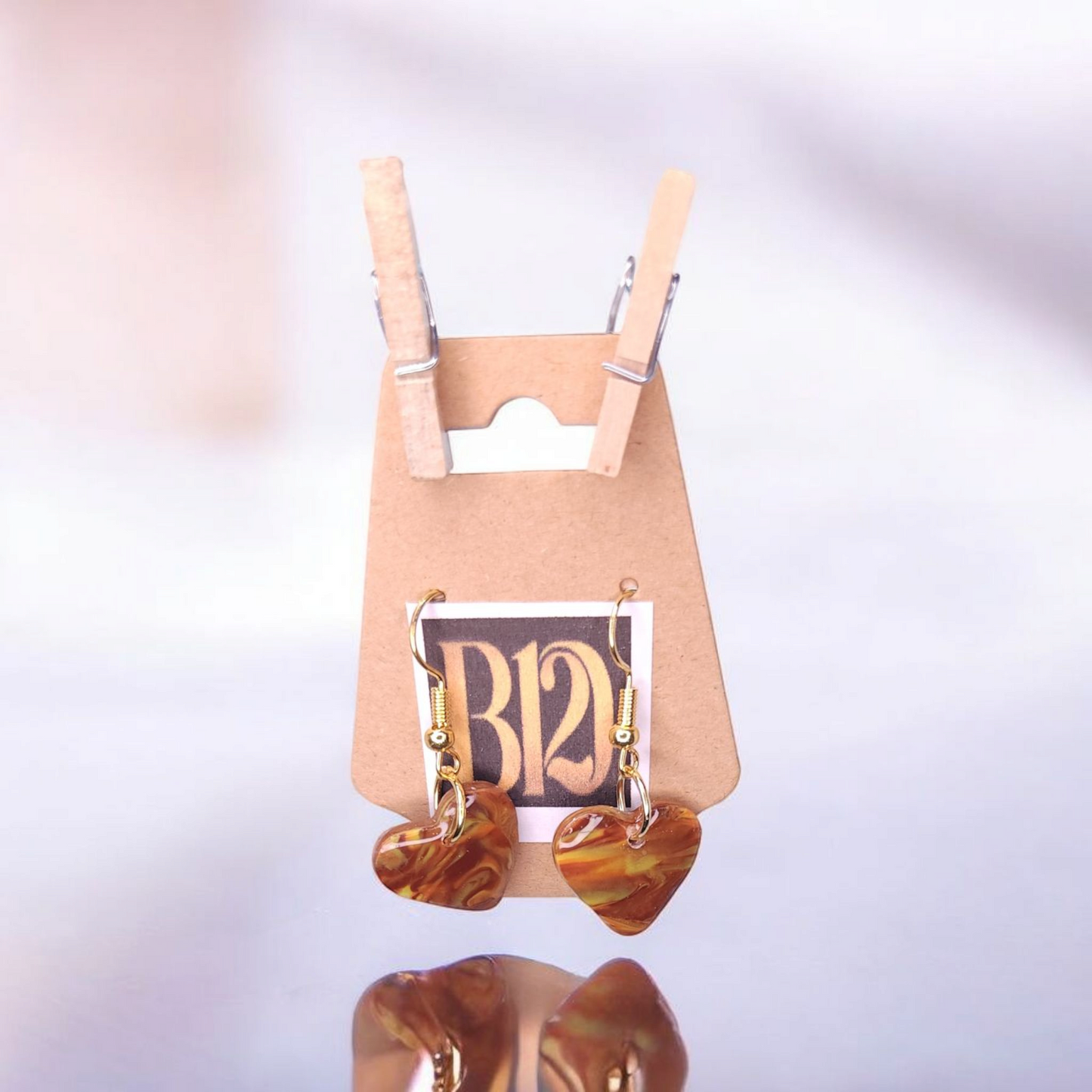 Faux Stone Heart Earrings