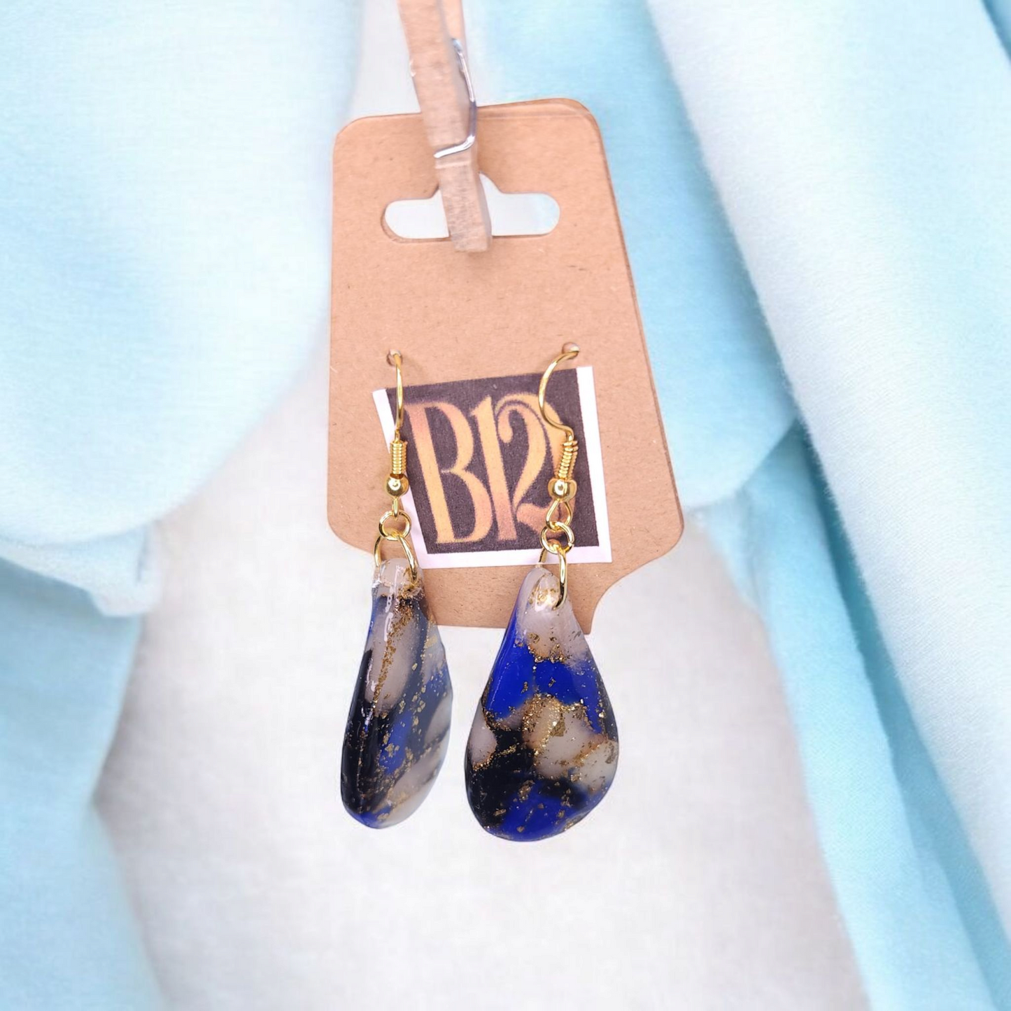 Faux Stone Teardrop Earrings