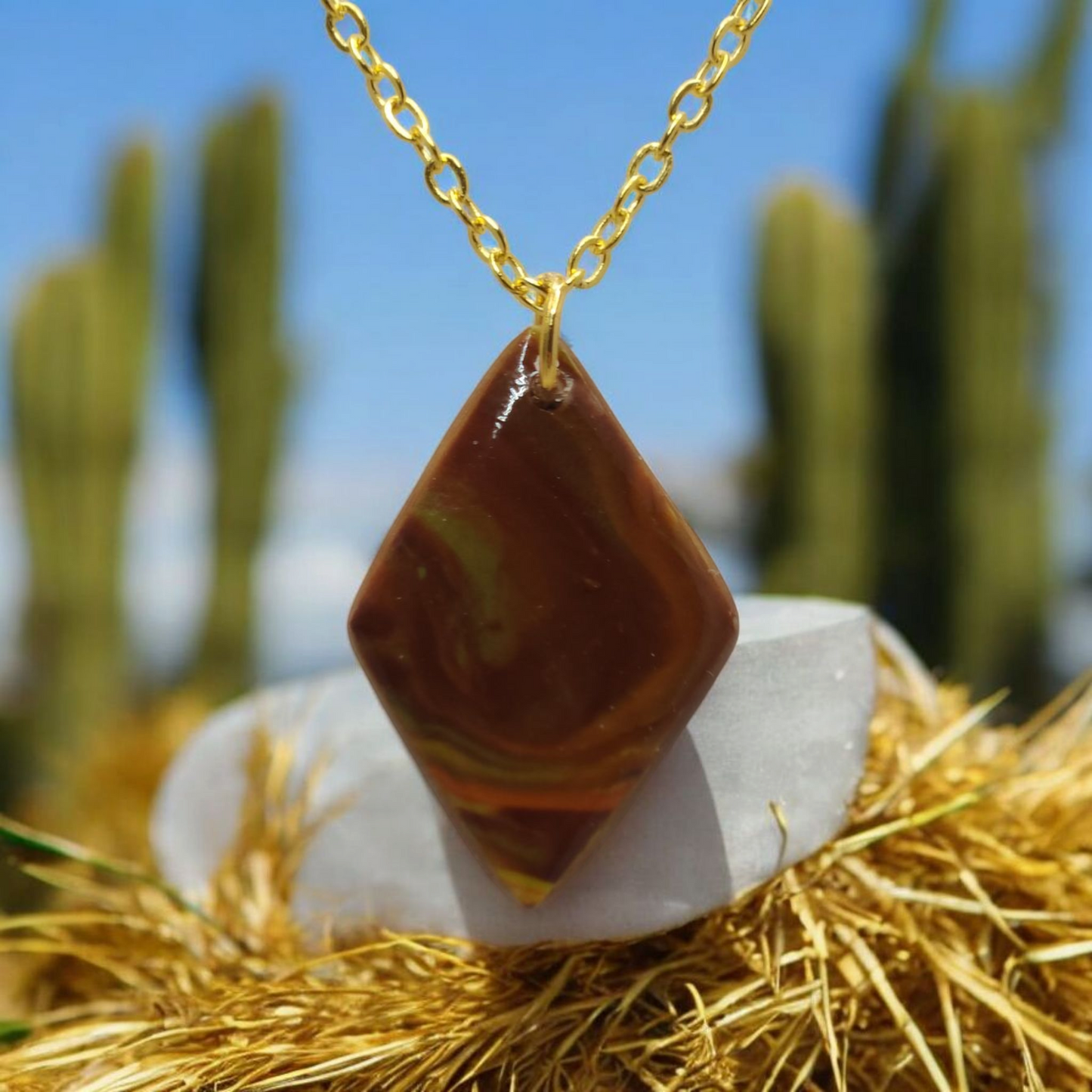 Diamond Faux Stone Necklace