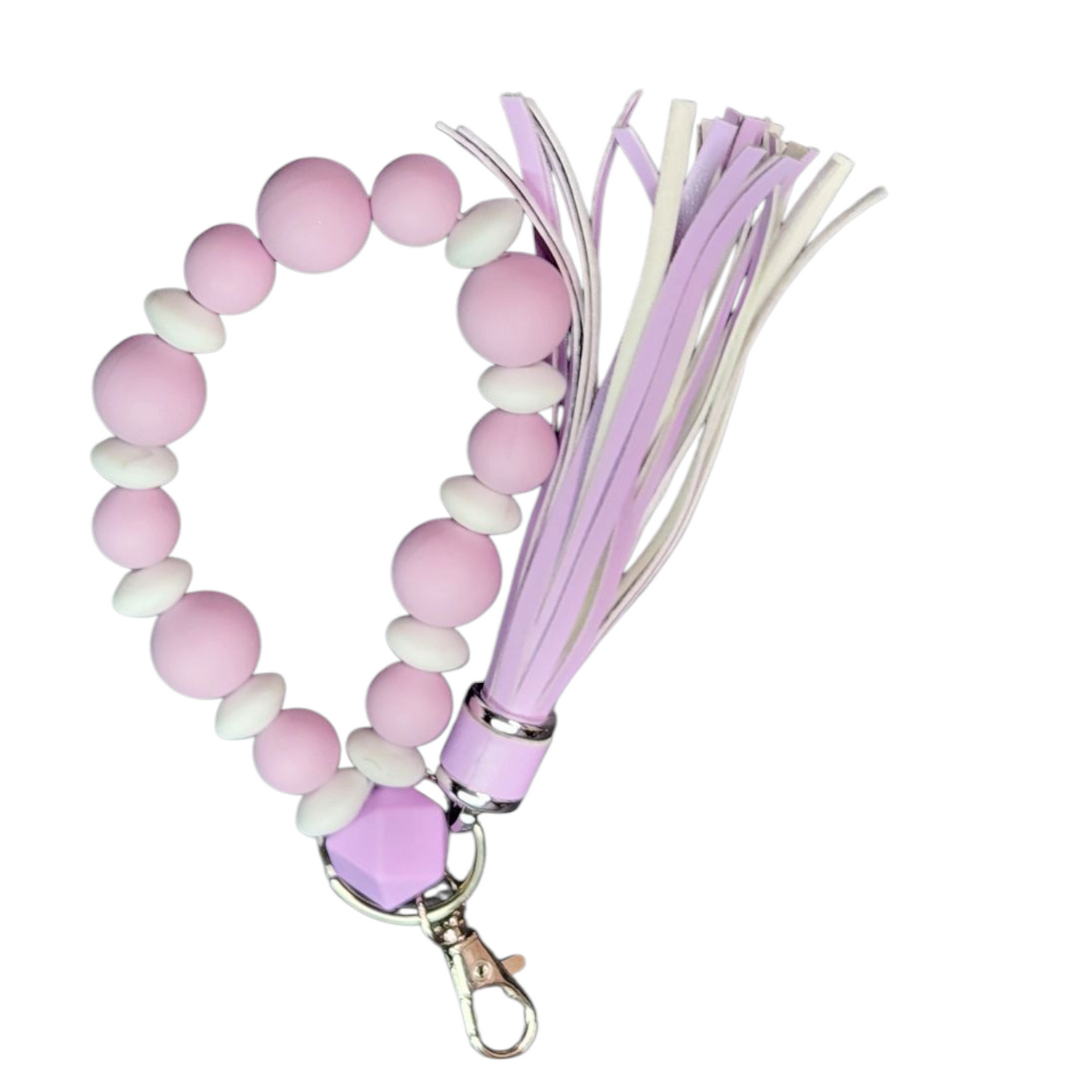 Silicone Beaded Wristlet Keychain (Click for Options)