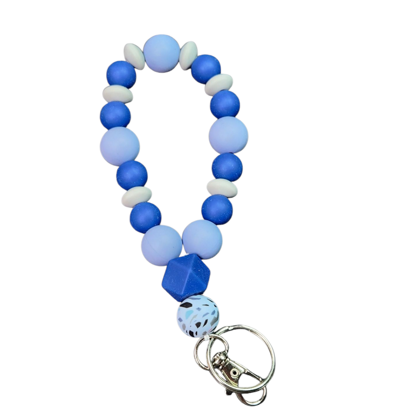 Silicone Beaded Wristlet Keychain (Click for Options)